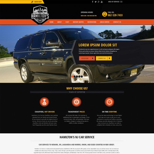 wordpress design for personla limousine rental service.