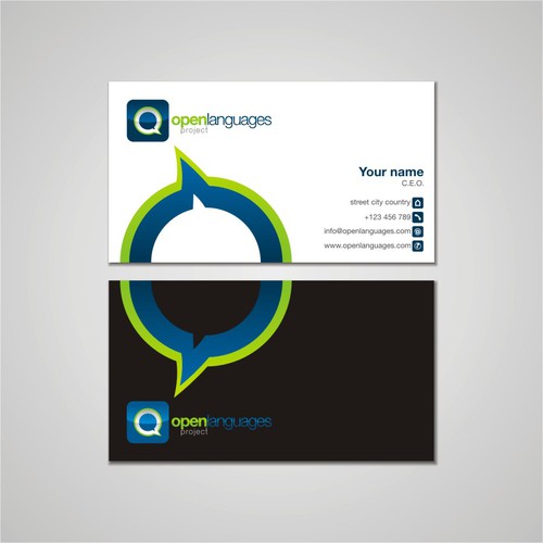 Open Languages  new logo and business card
