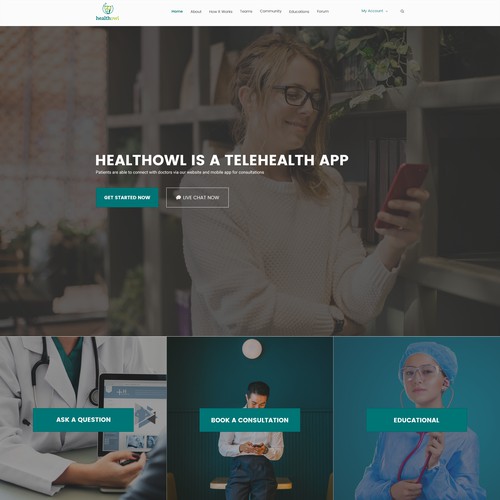 Cutting edge new website for HealthOwl a new online doctor consultation app