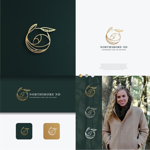 geometric natural waves luxury logo