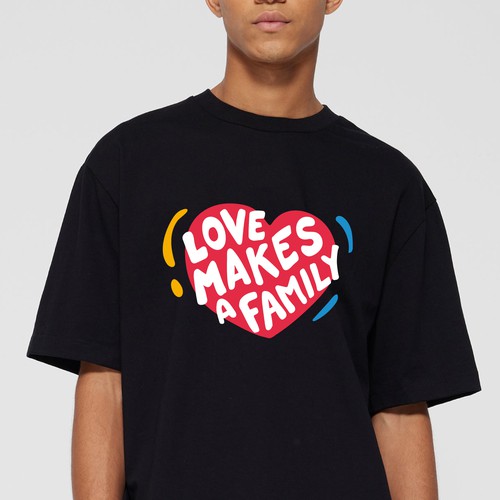 Love Makes A Family T- Shirt Social Service Merchandise