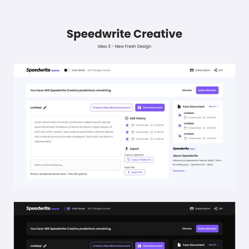 Speedwrite Creative Product - New Idea