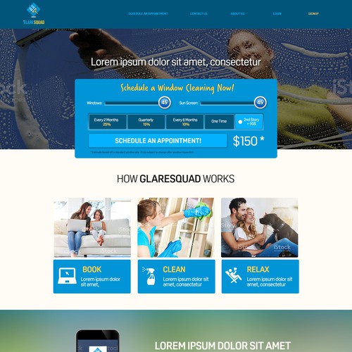 web design concept for GlareSquad