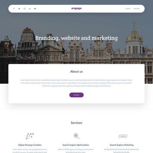 Concept landing page design