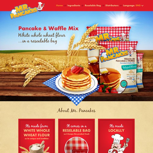 Web page & FB cover for pancake mix