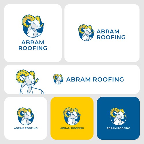 Abram Roofing: Geometric Ram Brand Identity