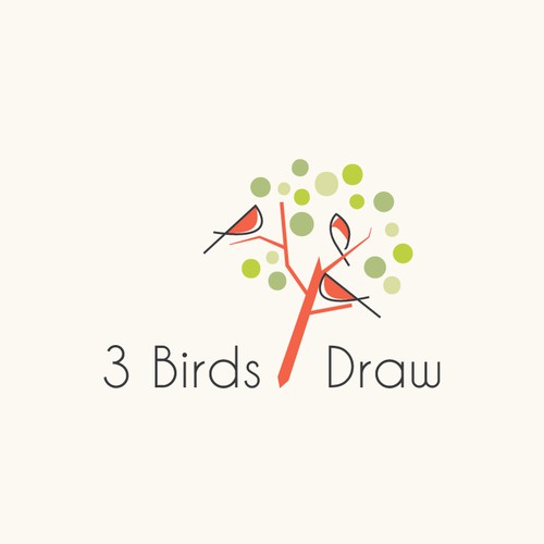 Artistic Logo for 3 Birds Draw