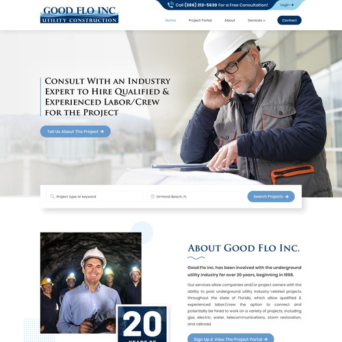 website design for underground utility construction industry