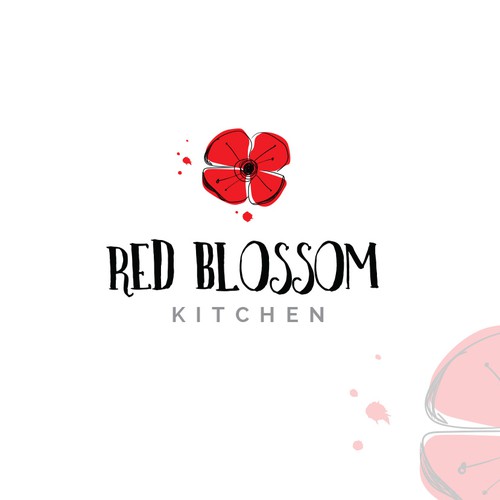 Handmade-style logo with a splash of color