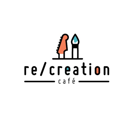 Logo concept for an art+music cafe