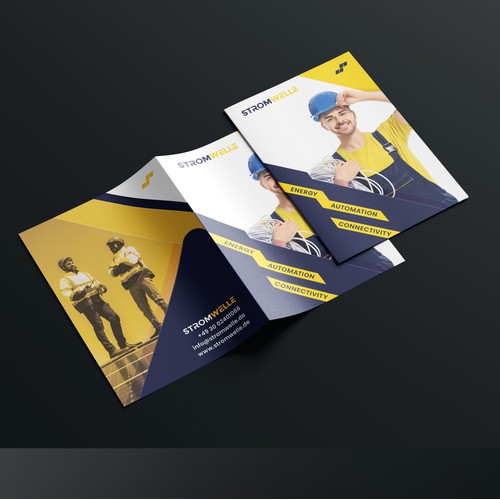 A modern brochure design for electrical services where professionalism meets clarity