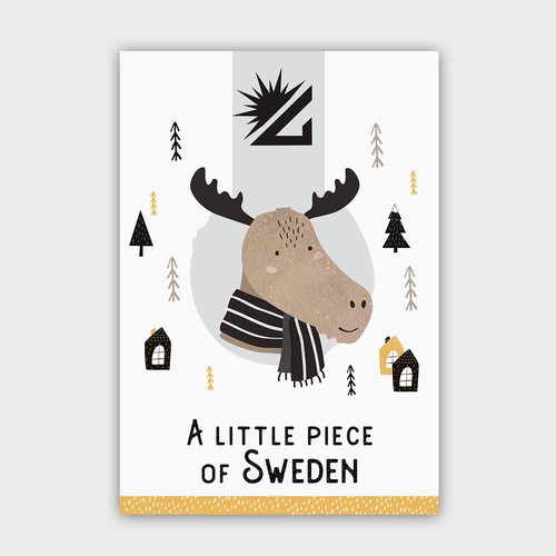 Label design for Swedish Souvenir packaging