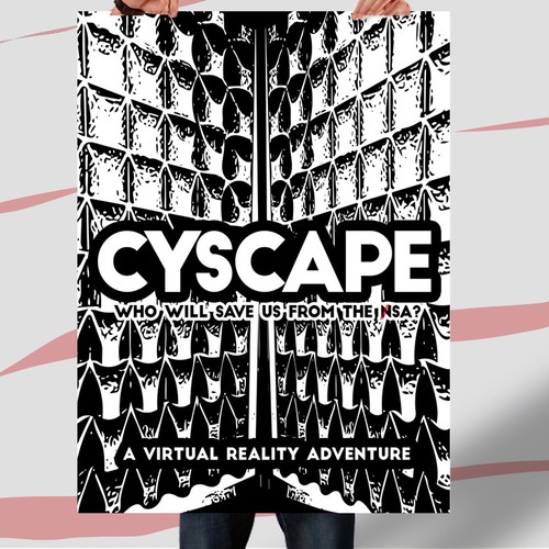 Create a poster for the virtual reality videogame Cyscape!