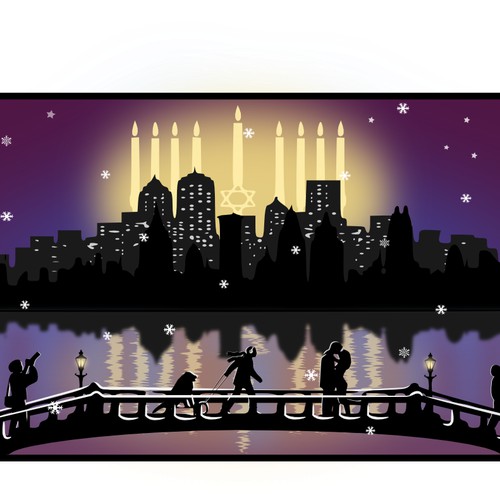 Illustration for Hanukkah Holiday Greeting Card