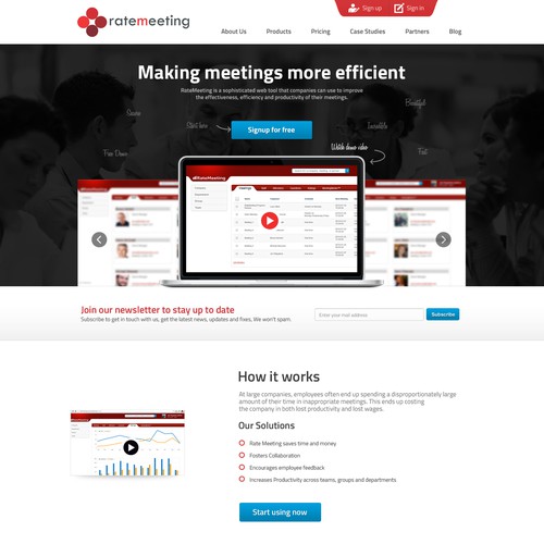Guaranteed Contest: Design a homepage for RateMeeting