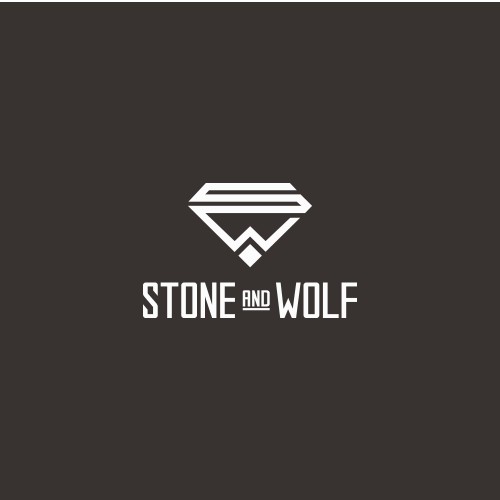 Logo proposal for Stone & Wolf. A new brand of mens bracelets made from natural semi-precious stones and stainless steel elements specially made for professionals.