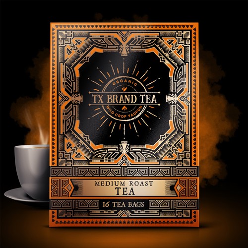 TX BRAND TEA box design