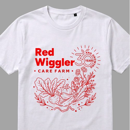 T shirt Design Concept For Red Wiggler Farm