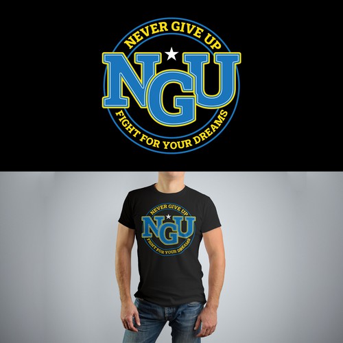 T-shirt design for Never Give Up