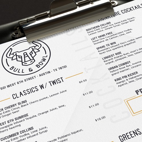 Menu design