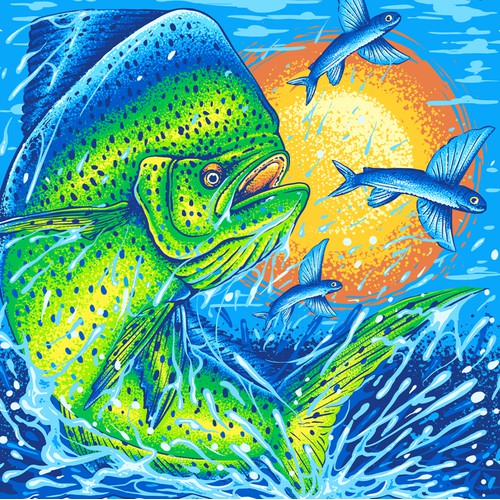 Mahi Fishing T-shirt Graphic Illustration