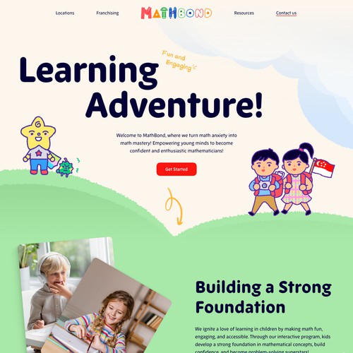  MathBond - Design a vibrant and fun educational website