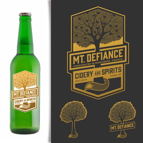 Create a distinctive but classic logo for Mt. Defiance Cidery