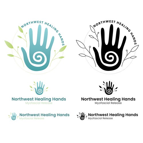 Holistic Healing Hand Logo For Massage Therapy