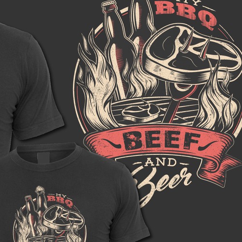Cool T-Shirt for BBQ lover, Beef and Beer