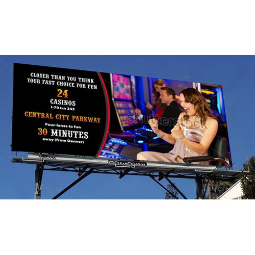 Billboard campaign to drive casino gamblers to use highway as preferred route to rival casino towns.