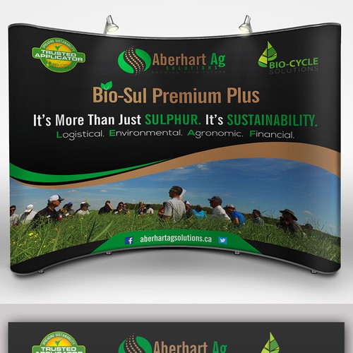 Create a powerful eye catching back drop for an amazing sustainable fertilizer product