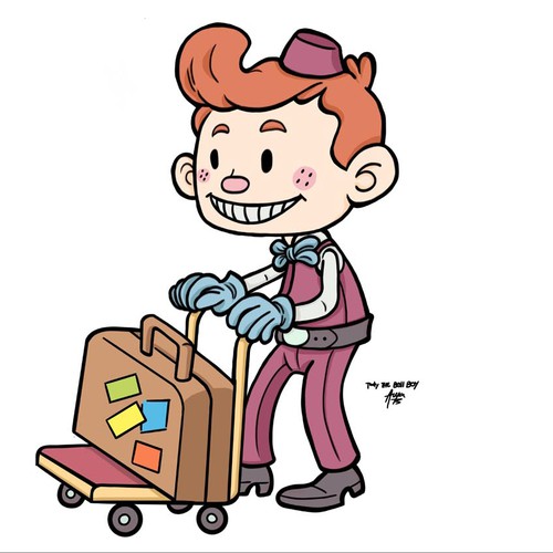 Hotel bellboy character design