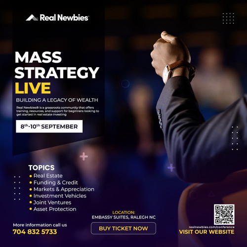 Mass Strategy Live conference social media poster design.
