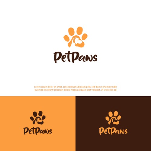 PetPaws minimal logo design