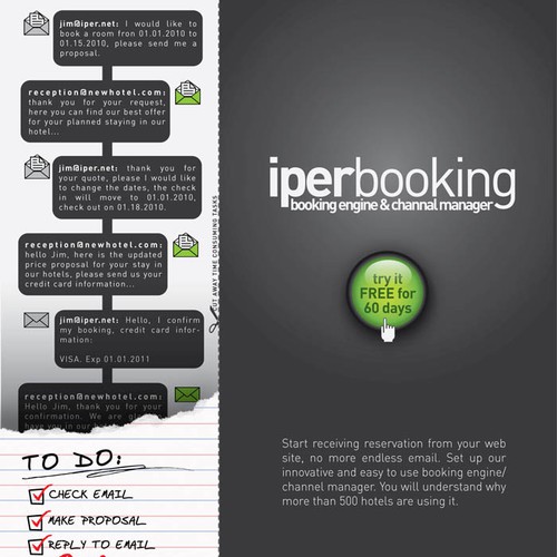 Magazine Advertising Page for a Web Booking Engine for Hotels