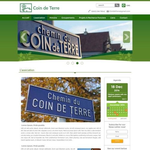 Create the design of the association "Coin de Terre"