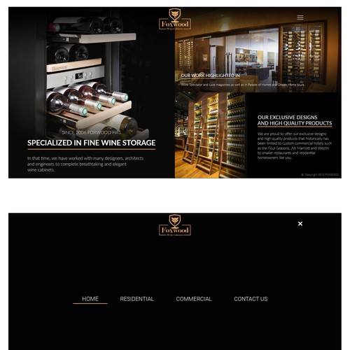 Home page for high quality wine cabinets brand