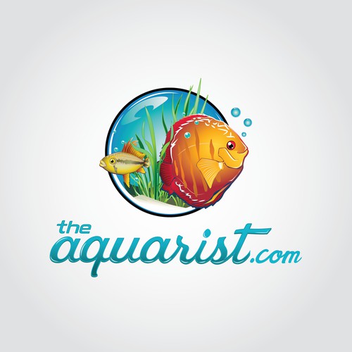 Illustrated logo concept for a high end tropical fish store