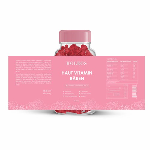 Elegant and luxury vitamin bottle label design