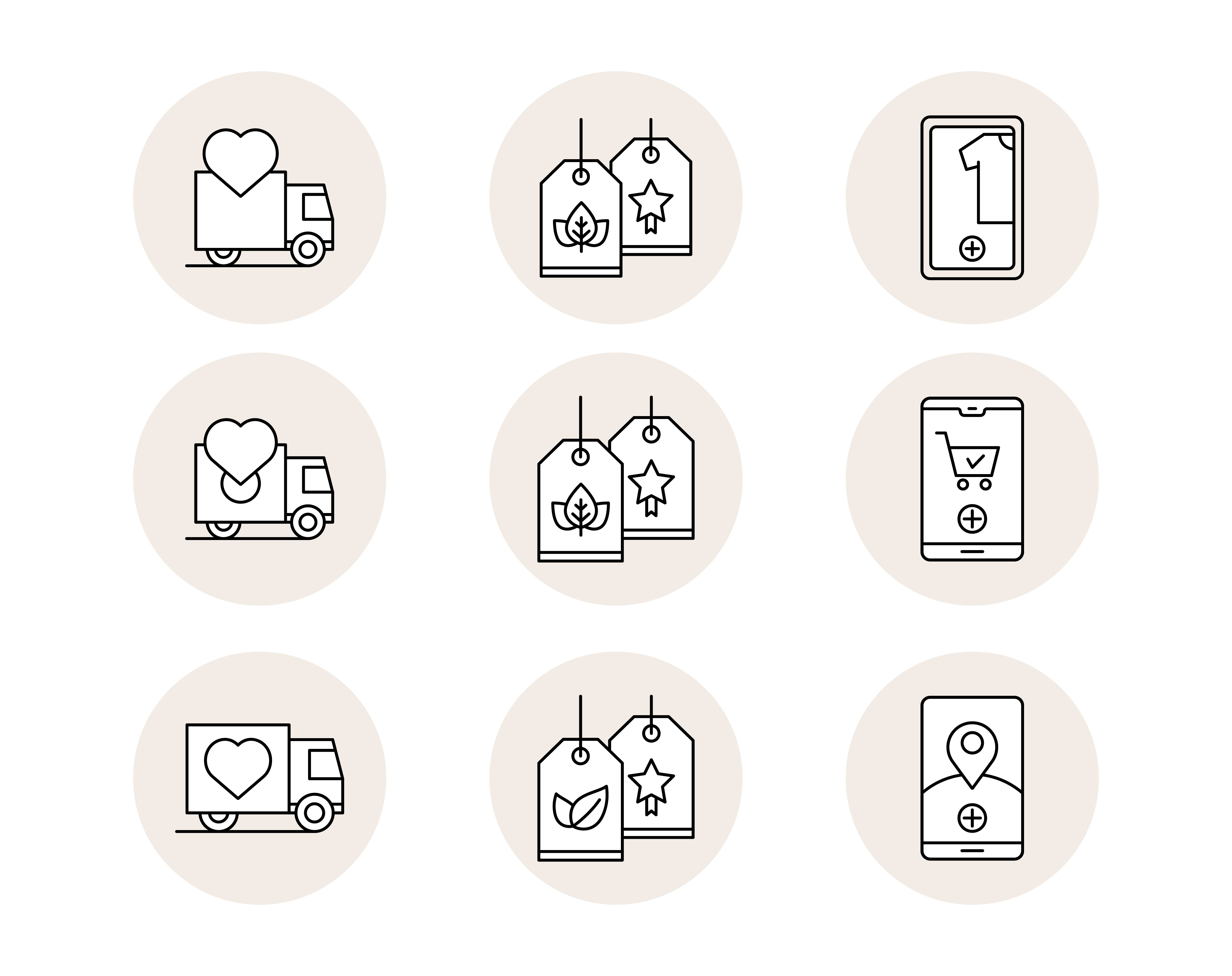Design 5 icons showing core values of a new sustainable mens fashion brand
