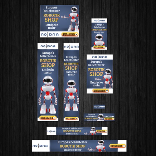 Kreative Werbebanner für Robotik Onlineshop
