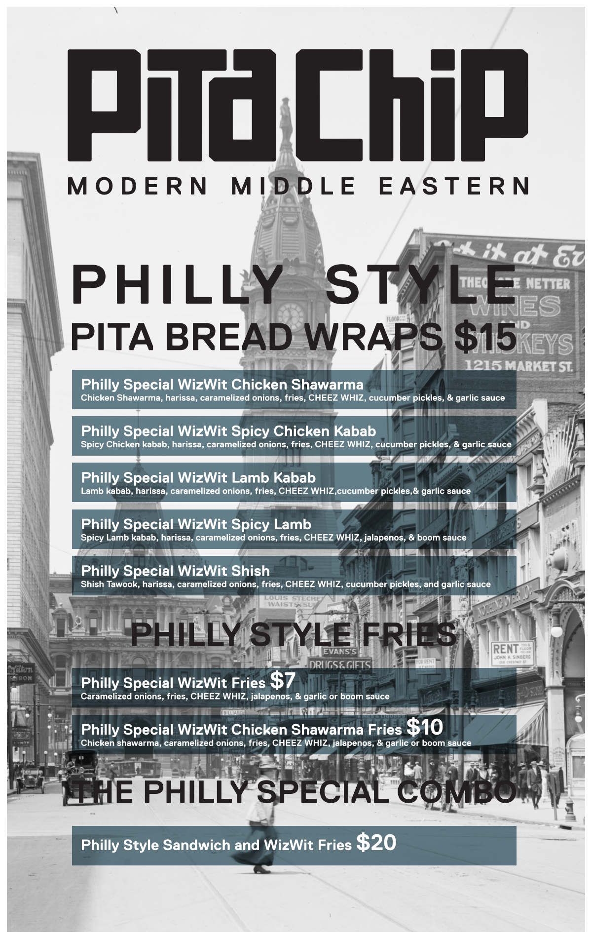 Philly Style Menu