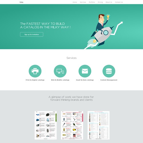 Design a unique website for a catalog design agency