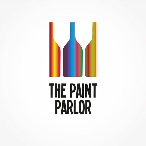 Logo design for wine bar that doubled as space for clients to try painting