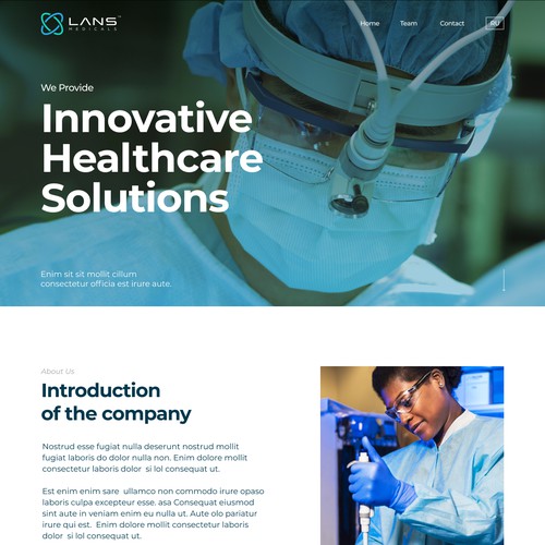 Clean and modern website for the medical company