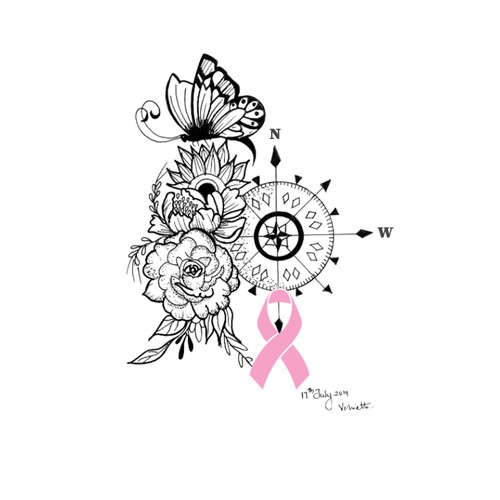 Tattoo concept for flowers and Cancer