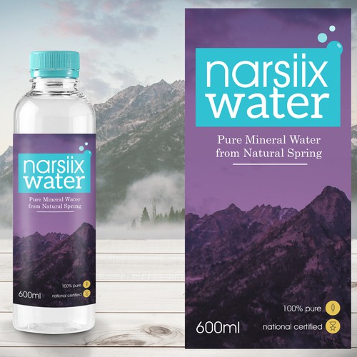 Mineral Bottle Packaging for Narsiix Water
