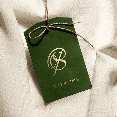 Elegant Monogram Logo Design for Slick + Petals