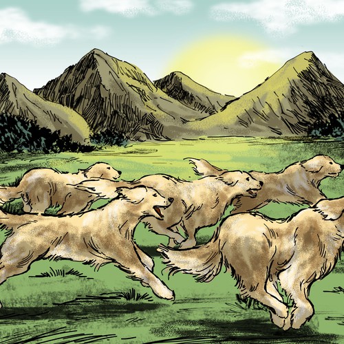 Running Golden Retrievers