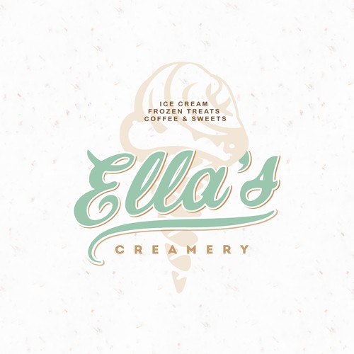 Vintage style logo concept for "Ella's creamery"